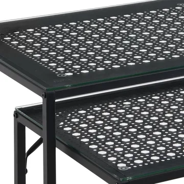 Galora konsollbord 100 cm sett med 2 - Gjennomsiktig og matt svart - Møbler - Bord - Avlastningsbord - Settbord