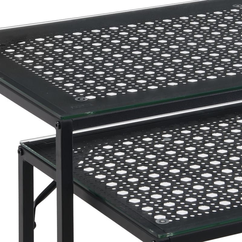 Galora konsollbord 100 cm sett med 2 - Gjennomsiktig og matt svart - Møbler - Bord - Avlastningsbord - Settbord