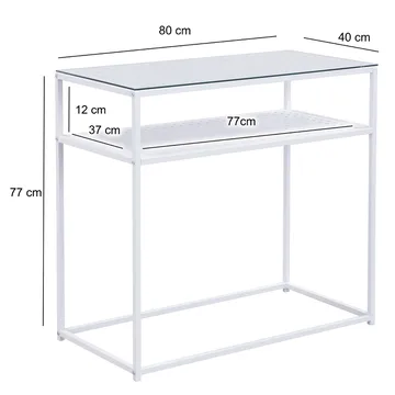 Galuna konsollbord 80 cm - Gjennomsiktig og hvit - Møbler - Bord - Avlastningsbord - Gangbord