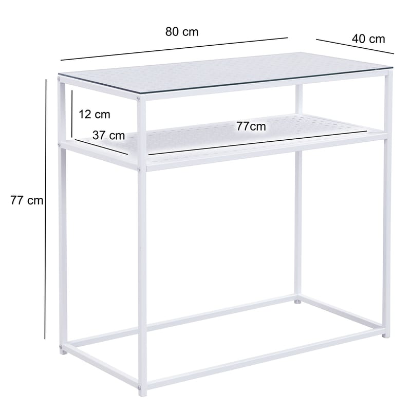 Galuna konsollbord 80 cm - Gjennomsiktig og hvit - Møbler - Bord - Avlastningsbord - Gangbord