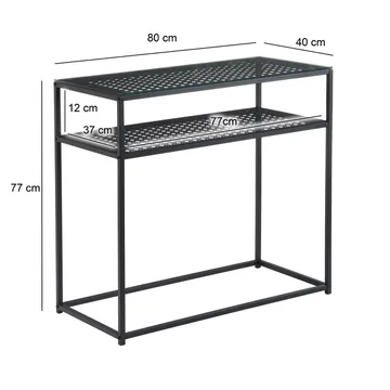 Galuna konsollbord 80 cm - Gjennomsiktig og matt svart - Møbler - Bord - Avlastningsbord - Gangbord