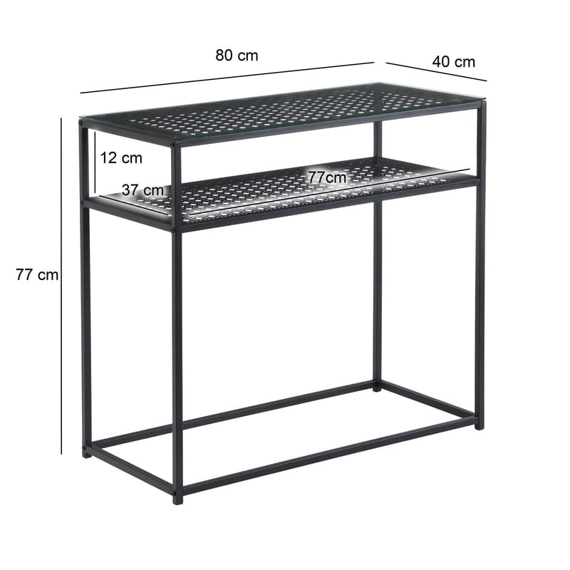 Galuna konsollbord 80 cm - Gjennomsiktig og matt svart - Møbler - Bord - Avlastningsbord - Gangbord