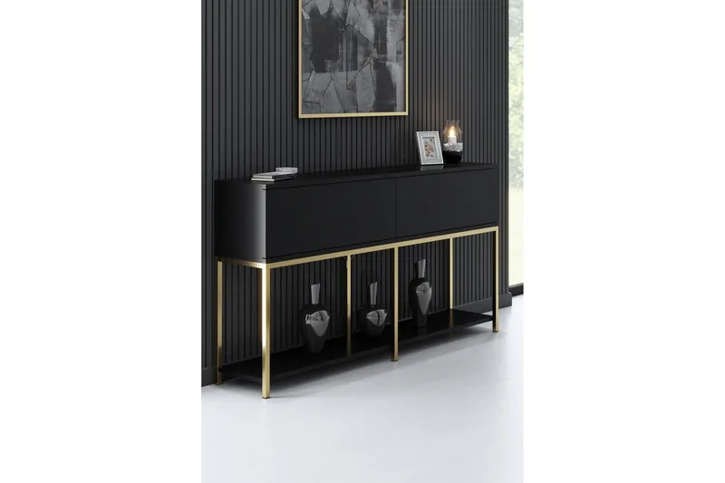 Dorlord Konsollbord 150 cm, Svart/Gull