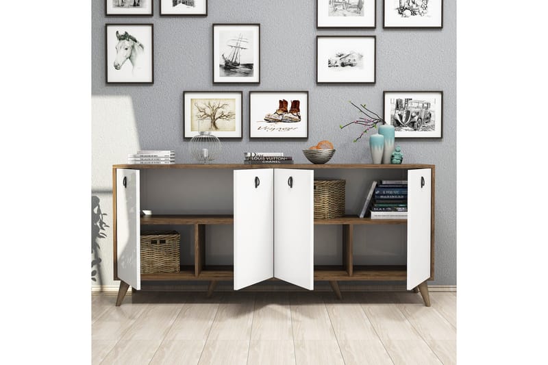 Konsollbord Athodna Konsollbord 180 cm Vit, Mörkbrun - Møbler - Bord - Avlastningsbord - Gangbord