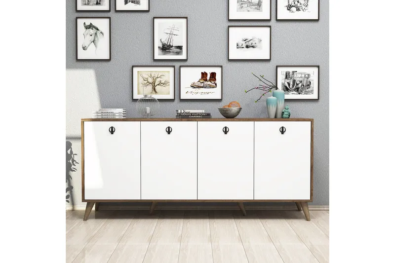 Konsollbord Athodna Konsollbord 180 cm Vit, Mörkbrun - Møbler - Bord - Avlastningsbord - Gangbord