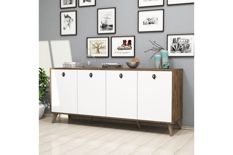 Konsollbord Athodna Konsollbord 180 cm Vit, Mörkbrun - Møbler - Bord - Avlastningsbord - Gangbord