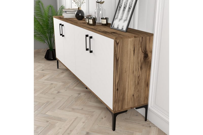 Levents Avlastningsbord 180 cm - Valnøtt/Hvit/Svart - Møbler - Bord - Avlastningsbord - Gangbord