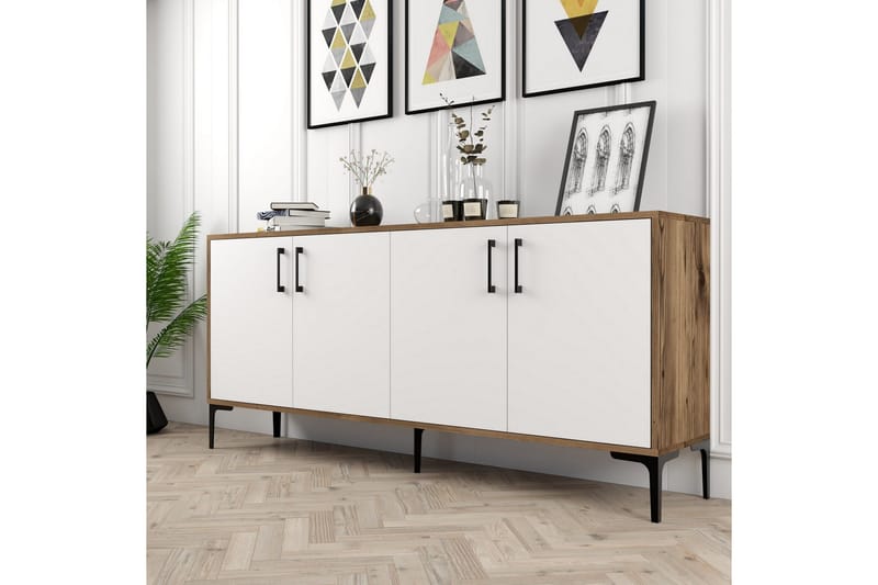 Levents Avlastningsbord 180 cm - Valnøtt/Hvit/Svart - Møbler - Bord - Avlastningsbord - Gangbord