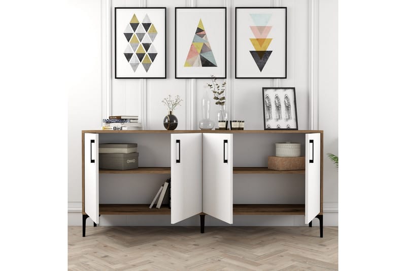 Levents Avlastningsbord 180 cm - Valnøtt/Hvit/Svart - Møbler - Bord - Avlastningsbord - Gangbord