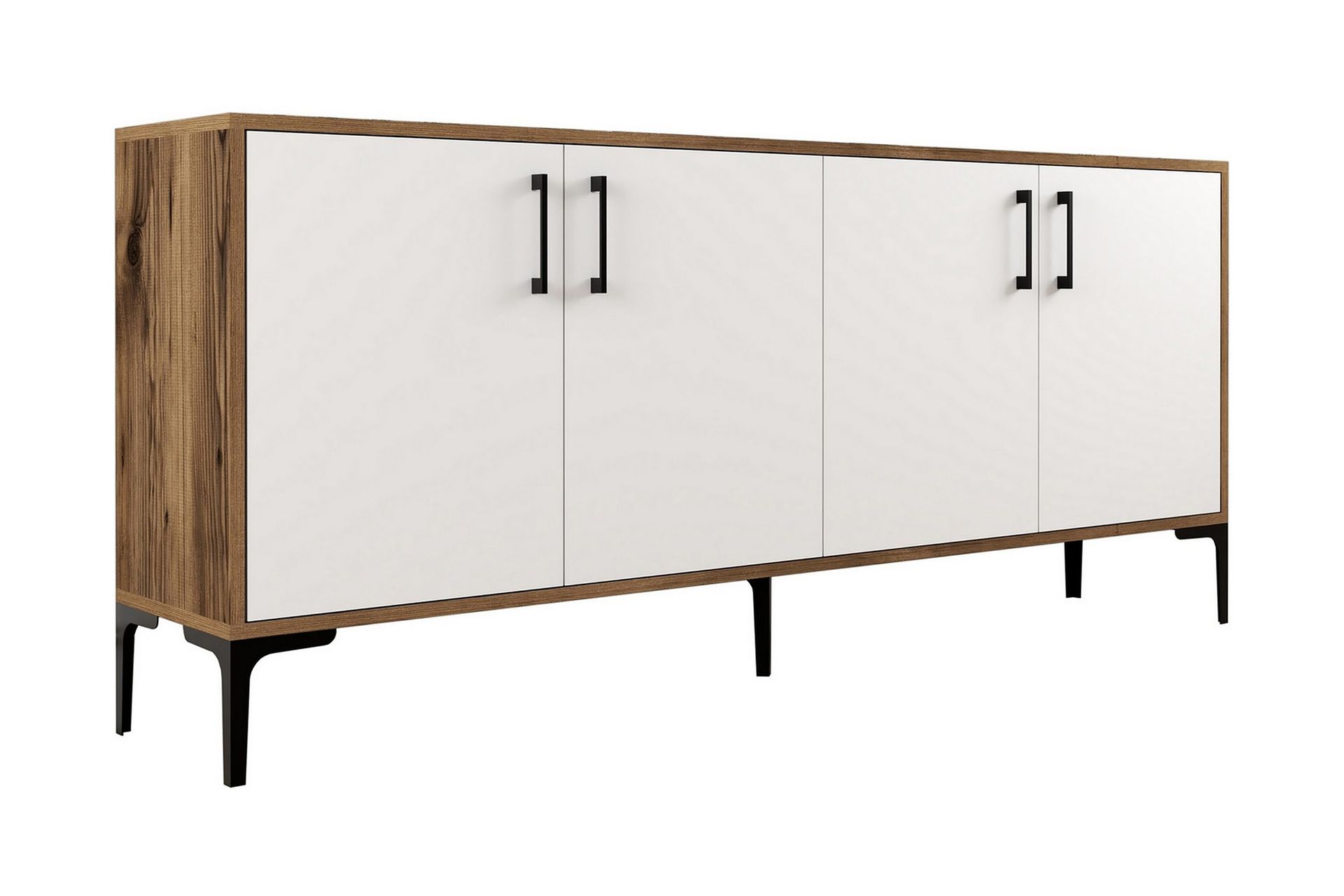 Levents Avlastningsbord 180 cm - Valnøtt/Hvit/Svart