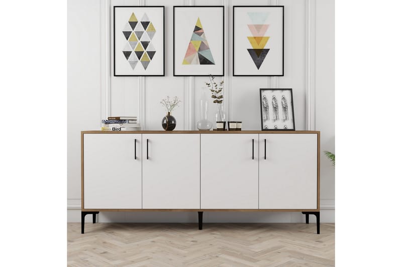 Levents Avlastningsbord 180 cm - Valnøtt/Hvit/Svart - Møbler - Bord - Avlastningsbord - Gangbord