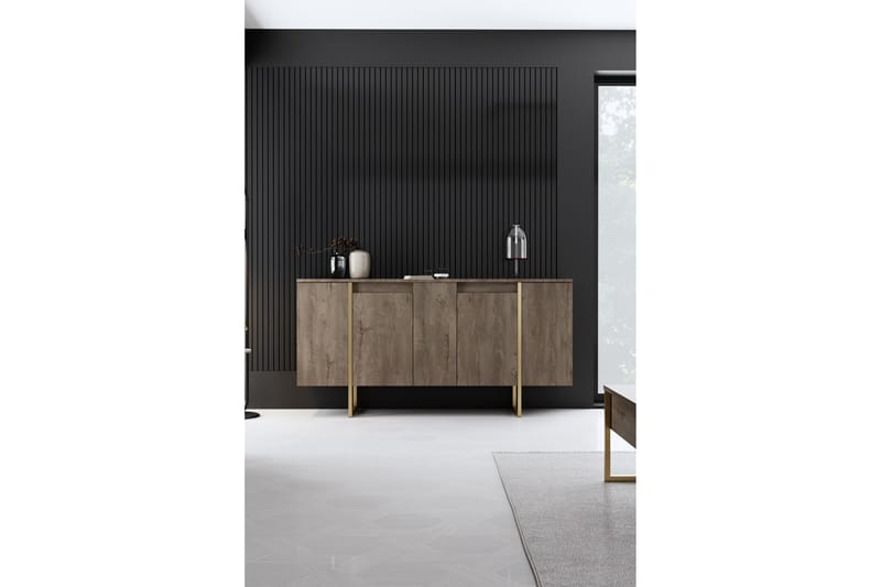 Luxe Konsollbord 160 cm - Brun/gull - Møbler - Bord - Avlastningsbord - Gangbord