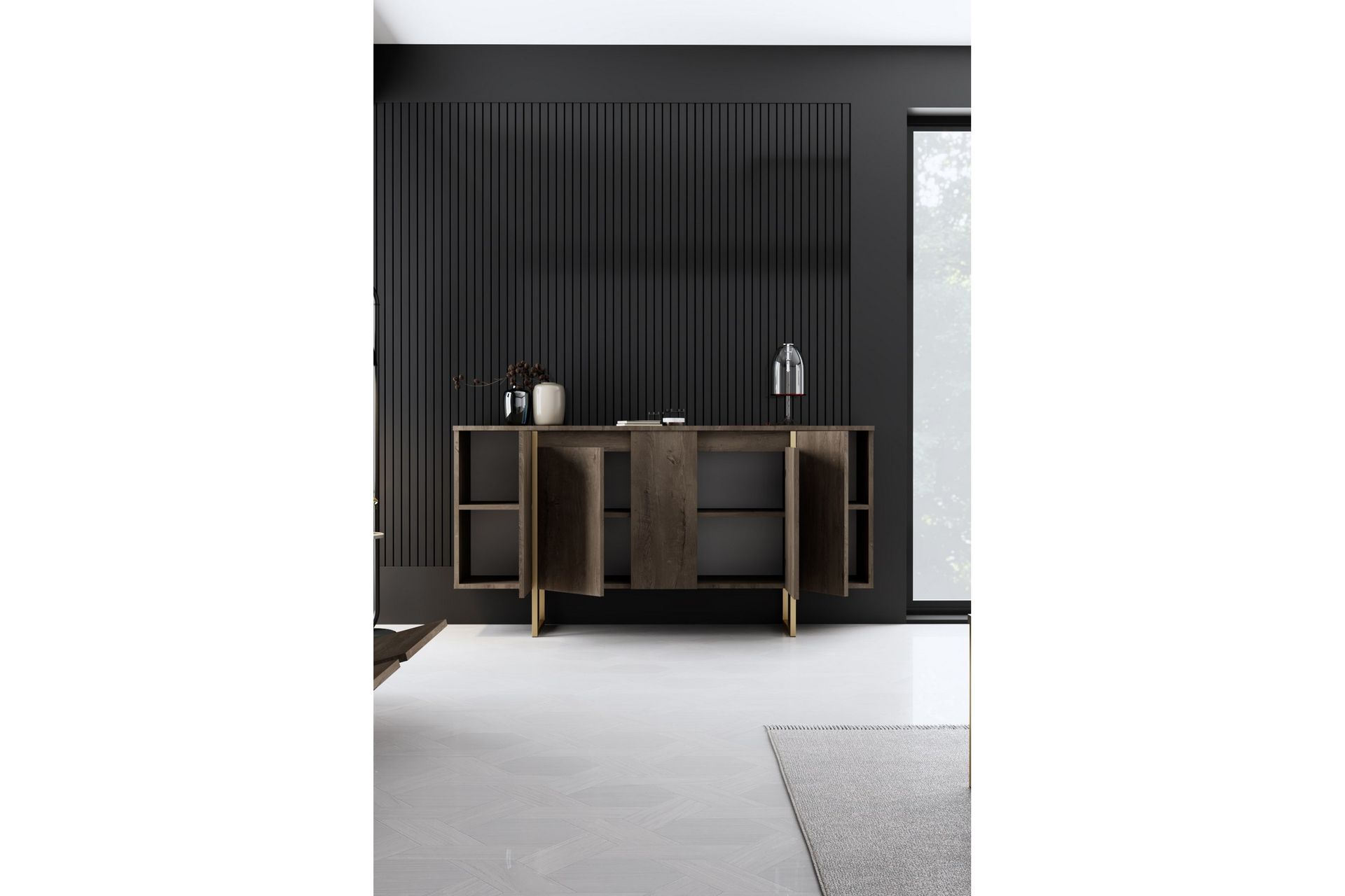 Luxe Konsollbord 160 cm - Brun/gull - Møbler - Bord - Avlastningsbord - Gangbord