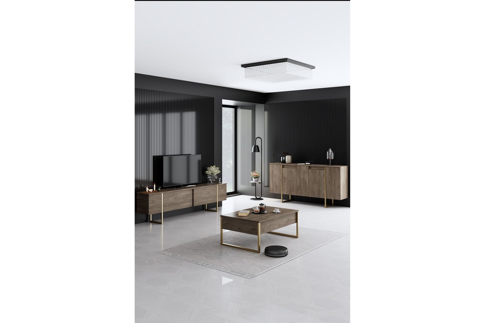 Luxe Konsollbord 160 cm - Brun/gull - Møbler - Bord - Avlastningsbord - Gangbord