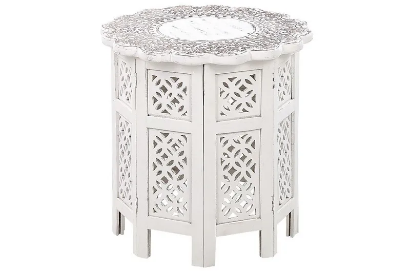 Garry Sidebord 44 cm, Hvit/Grå/Lyst tre