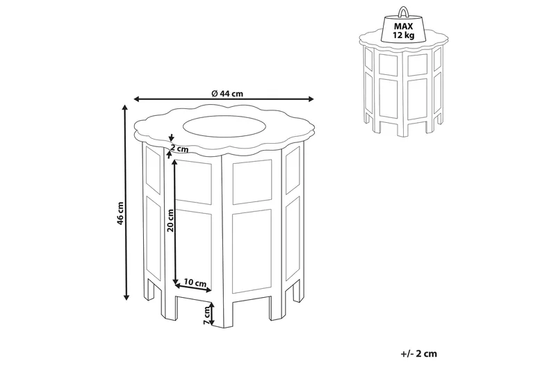 Garry Sidebord 44 cm - Hvit/Grå/Lyst tre - Møbler - Bord - Avlastningsbord - Lampebord & sidebord