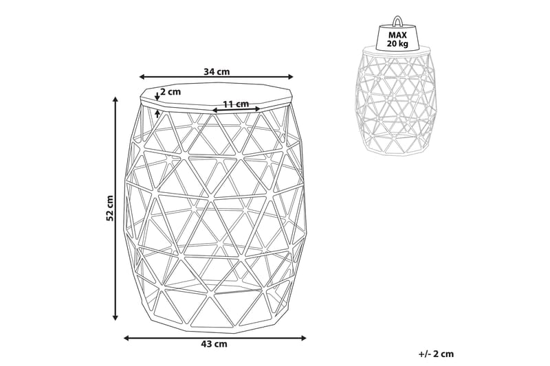 Gary Sidebord 43 cm - Gull - Møbler - Bord - Avlastningsbord - Lampebord & sidebord