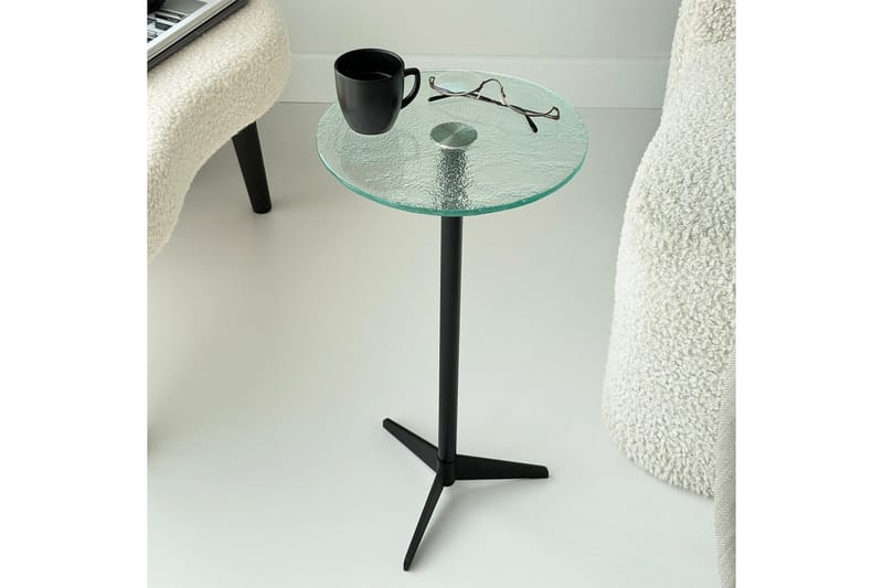 Giada Sidebord 25 cm - Transparent/Svart - Møbler - Bord - Avlastningsbord - Lampebord & sidebord