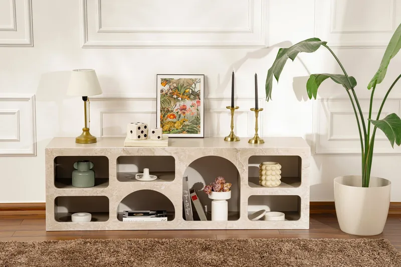 Giana Konsollbord 160 cm - Travertin/Sandstein - Oppbevaring - Oppbevaringsmøbler - Sideboard & skjenker