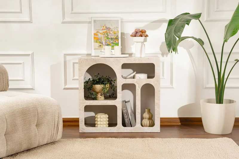 Giana Konsollbord 80 cm - Travertin/Sandstein - Oppbevaring - Oppbevaringsmøbler - Sideboard & skjenker