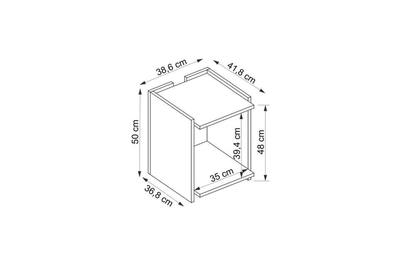 Giancarlo Sidebord 38,6 cm - Blå/Antrasitt - Møbler - Bord - Avlastningsbord - Lampebord & sidebord