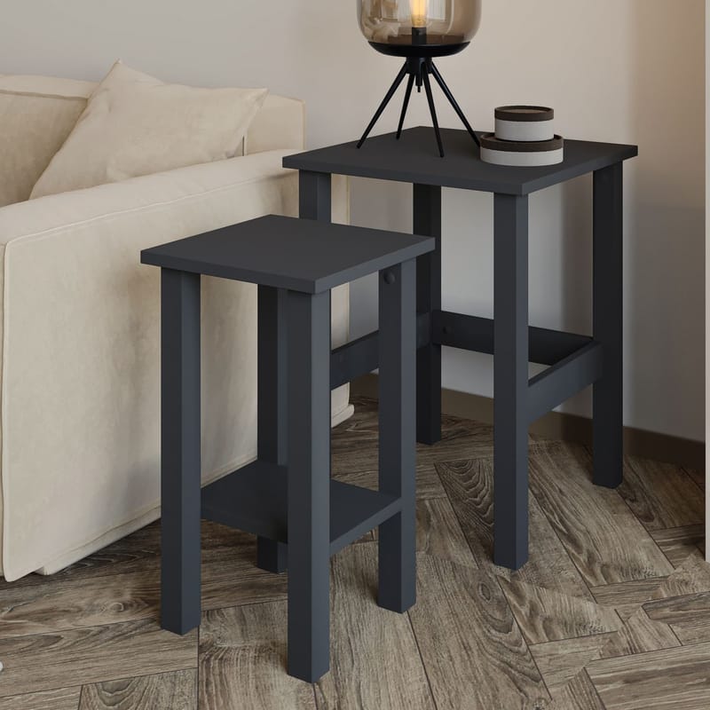 Ginallie Sidebord sett 45x60 cm - Antrasitt - Møbler - Bord - Avlastningsbord - Lampebord & sidebord