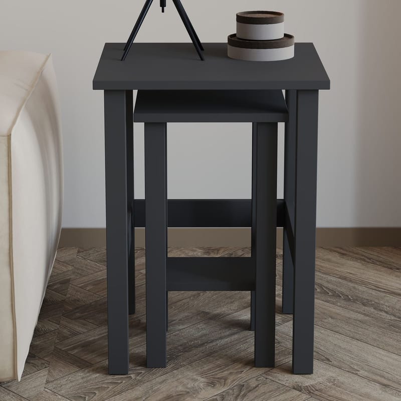Ginallie Sidebord sett 45x60 cm - Antrasitt - Møbler - Bord - Avlastningsbord - Lampebord & sidebord