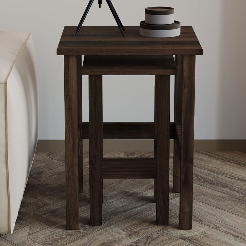 Ginallie Sidebord sett 45x60 cm - Valnøtt - Møbler - Bord - Avlastningsbord - Lampebord & sidebord