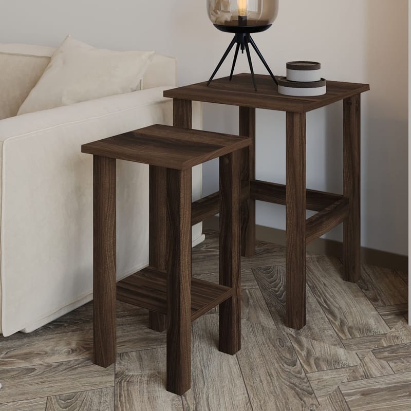 Ginallie Sidebord sett 45x60 cm - Valnøtt - Møbler - Bord - Avlastningsbord - Lampebord & sidebord