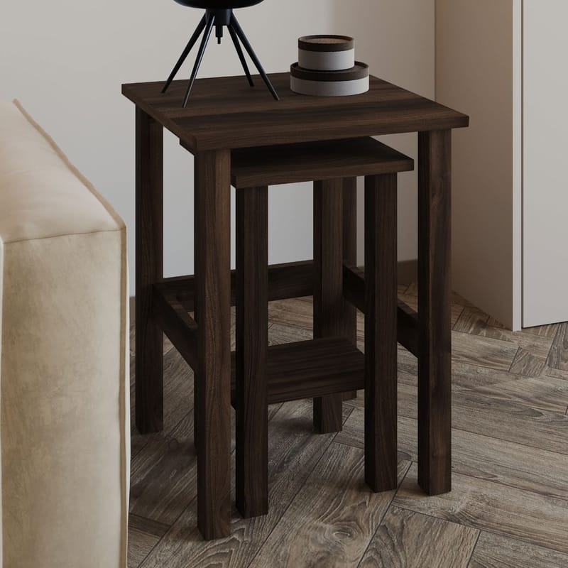 Ginallie Sidebord sett 45x60 cm - Valnøtt - Møbler - Bord - Avlastningsbord - Lampebord & sidebord