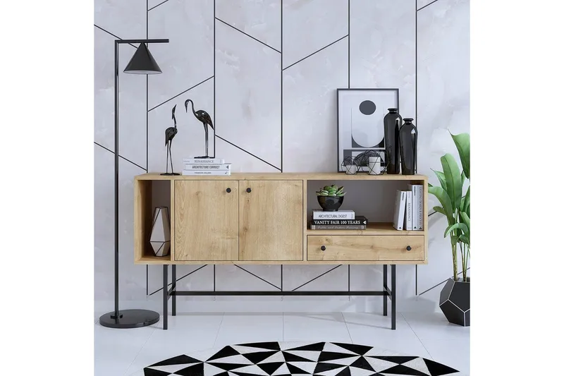 Grayce Konsollbord 150 cm - Eik/Sort - Møbler - Bord - Avlastningsbord - Gangbord