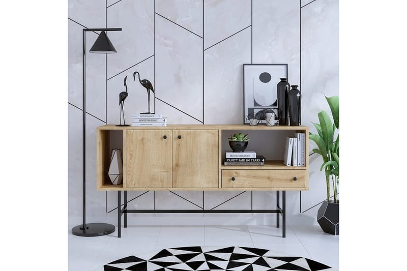 Grayce Konsollbord 150 cm - Eik/Sort - Møbler - Bord - Avlastningsbord - Gangbord