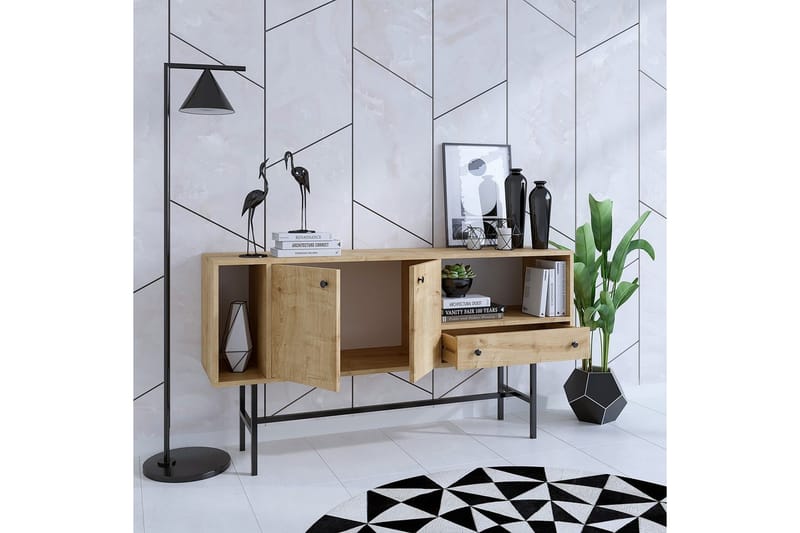 Grayce Konsollbord 150 cm - Eik/Sort - Møbler - Bord - Avlastningsbord - Gangbord