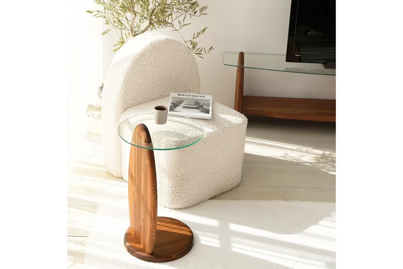 Guinn Sidebord 35 cm - Brun/Transparent - Møbler - Bord - Avlastningsbord - Lampebord & sidebord