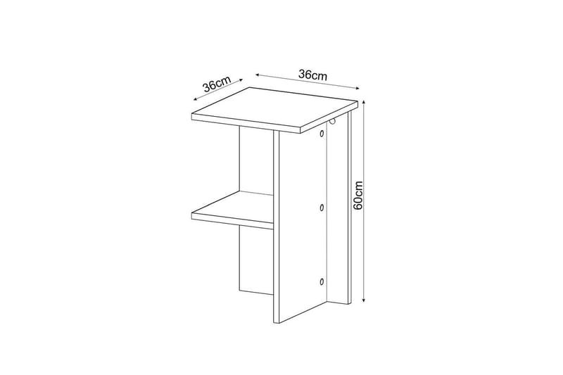 Gwyneth Nattbord 36 cm - Antrasitt - Møbler - Bord - Avlastningsbord - Sengebord & nattbord