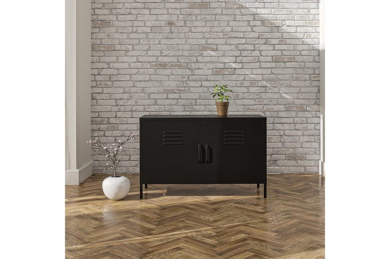 Høyskap Mission District 100x40x64 cm, Svart - 100x40x64 cm, Svart - Oppbevaring - Skap - Oppbevaringsskap