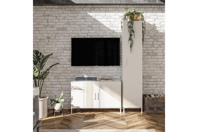 Høyskap Mission District 38x40x185 cm, Hvit - 38x40x185 cm, Hvit - Møbler - Bord - Avlastningsbord - Gangbord