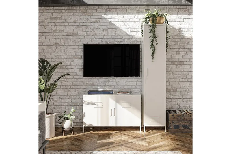 Høyskap Mission District 38x40x185 cm, Hvit - 38x40x185 cm, Hvit - Oppbevaring - Skap - Oppbevaringsskap - Omkledningsskap