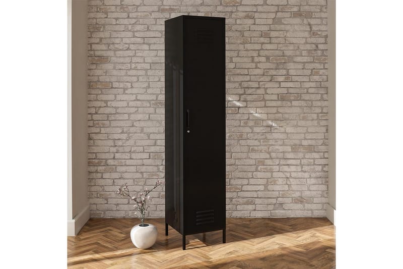 Høyskap Mission District 38x40x185 cm, Svart - 38x40x185 cm, Svart - Møbler - Bord - Avlastningsbord - Gangbord