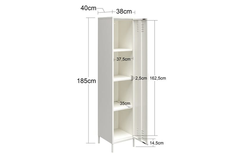 Høyskap Mission District 38x40x185 cm, Svart - 38x40x185 cm, Svart - Møbler - Bord - Avlastningsbord - Gangbord