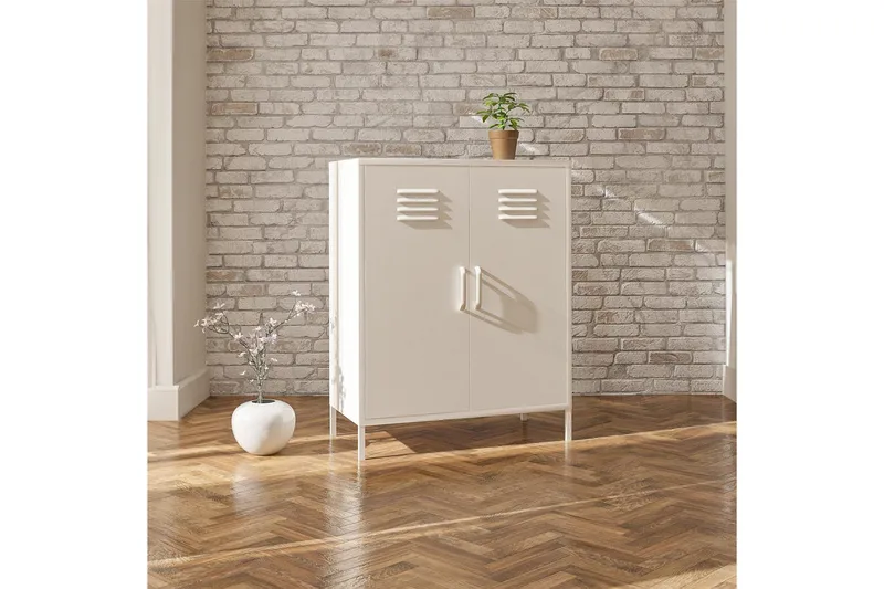 Høyskap Mission District 40x80x102 cm, Hvit - 40x80x102 cm, Hvit - Møbler - Bord - Avlastningsbord - Gangbord