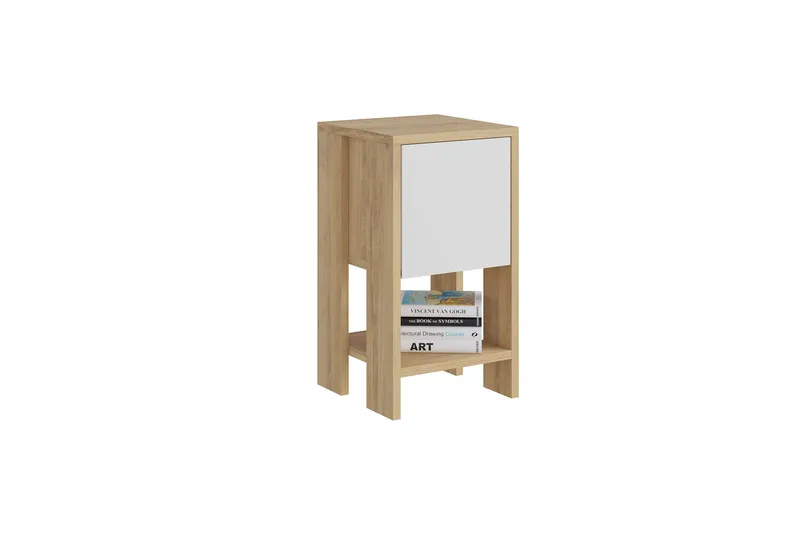 Haelyn Nattbord 30 cm, Eik/Hvit