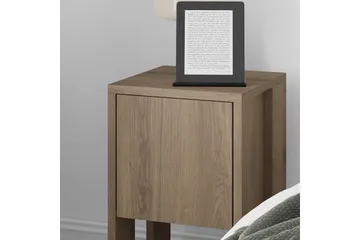 Haelyn Nattbord 30 cm med Tre- og Valnøttutseende, Oppbevaring med Hylle - Brun - Møbler - Bord - Avlastningsbord - Sengebord & nattbord