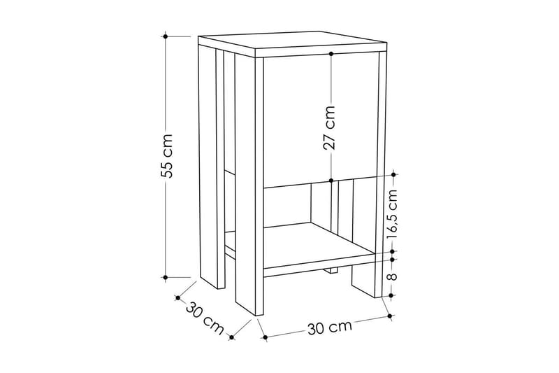Haelyn Nattbord 30 cm - Multifarget - Møbler - Bord - Avlastningsbord - Sengebord & nattbord