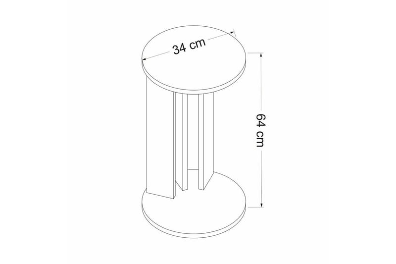 Haelyn Sidebord 34 cm - Valnøtt/Antrasitt - Møbler - Bord - Avlastningsbord - Lampebord & sidebord