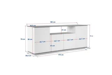Hano Konsollbord 180 cm - Natur/Antrasitt - Møbler - Bord - Avlastningsbord - Gangbord