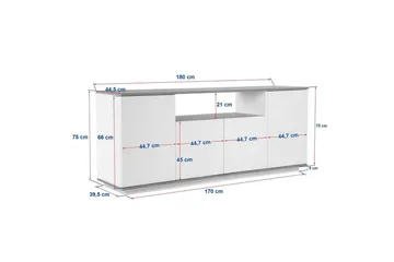 Hano Konsollbord 180 cm - Natur/Hvit - Møbler - Bord - Avlastningsbord - Gangbord