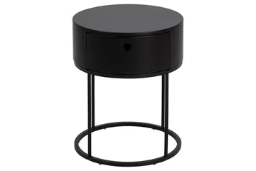 Hastane Nattbord 40 cm Rund i Tre med Metallunderstell - Svart - Møbler - Bord - Avlastningsbord - Sengebord & nattbord