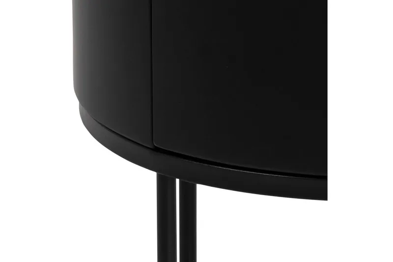 Hastane Nattbord 40 cm Rund i Tre med Metallunderstell - Svart - Møbler - Bord - Avlastningsbord - Sengebord & nattbord