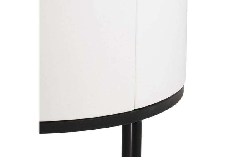Hastane Nattbord 40 cm Rund med Skuffer i Tre og Metall - Hvit - Møbler - Bord - Avlastningsbord - Sengebord & nattbord